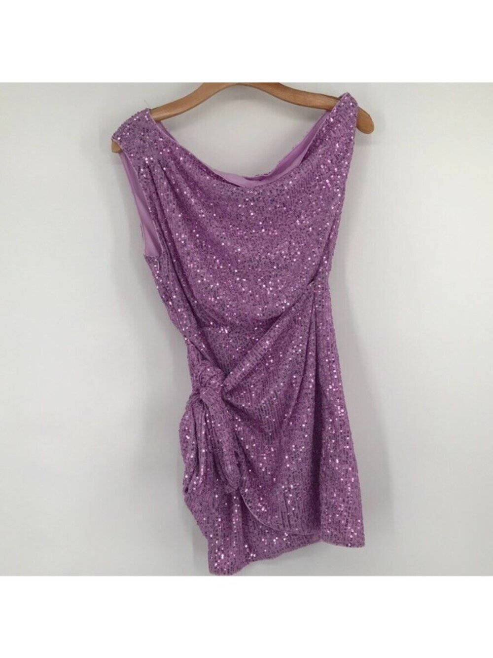 Morning mist pippa one shoulder sequin mini dress lilac size large women's new - Picture 4 of 13